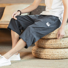 Load image into Gallery viewer, Sinicism Store Men Printed Chinese Style Summer Casual Pants Mens 2020 Linen Loose Trousers Male Oversize Calf-Length Pants 5XL