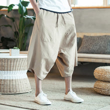 Load image into Gallery viewer, Dropshipping Men Harajuku Harem Pants 2020 Mens Summer Cotton Linen Joggers Pants Male Vintage Chinese Style Sweatpants Fashions
