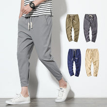 Load image into Gallery viewer, Cotton Joggers Men Solid Men&#39;s Harem Pants 2020 Summer Fitness Casual Ankle-Length Mens  Trousers Streetwear Slim Male Pants
