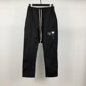 20SS Owen Seak Men Casual Harem Gothic Pants Cotton High Street Wear Men's Hip Hop Sweatpants Summer Cross Loose Black Pants