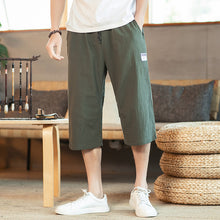 Load image into Gallery viewer, Sinicism Store Men Printed Chinese Style Summer Casual Pants Mens 2020 Linen Loose Trousers Male Oversize Calf-Length Pants 5XL
