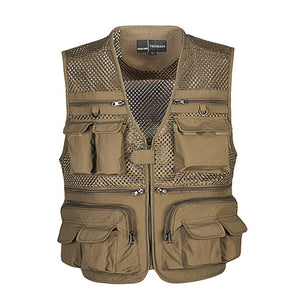 Unloading Tactical Vest Coat Fashion Men's Summer Photographer Waistcoat Mesh Work Sleeveless Jacket Tool Many Pocket Vest Male