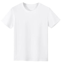 Load image into Gallery viewer, Pure White Men&#39;S Summer T-Shirt Male Cotton Polyester Short Sleeve Round Neck Summer Double Stitched Sleeves And Hem 1 Pcs
