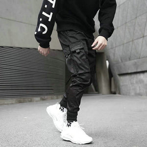 2020 Hip Hop Boy Multi-pocket Elastic Waist Harem Pants Men Streetwear Punk Casual Trousers Joggers Male Ankle-length Mens Pants