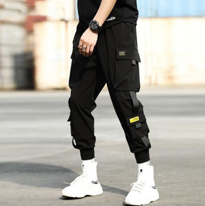 2020 Hip Hop Boy Multi-pocket Elastic Waist Harem Pants Men Streetwear Punk Casual Trousers Joggers Male Ankle-length Mens Pants