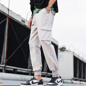 2020 Hip Hop Boy Multi-pocket Elastic Waist Harem Pants Men Streetwear Punk Casual Trousers Joggers Male Ankle-length Mens Pants