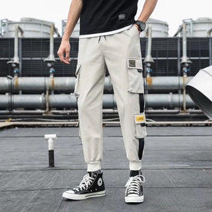 2020 Hip Hop Boy Multi-pocket Elastic Waist Harem Pants Men Streetwear Punk Casual Trousers Joggers Male Ankle-length Mens Pants