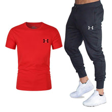 Load image into Gallery viewer, Hot men&#39;s sets t shirts + pants two pieces sets casual tracksuit basketball new fashion print suits sportwear fitness shirts
