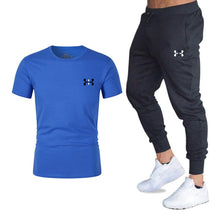 Load image into Gallery viewer, Hot men&#39;s sets t shirts + pants two pieces sets casual tracksuit basketball new fashion print suits sportwear fitness shirts
