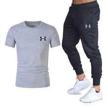 Load image into Gallery viewer, Hot men&#39;s sets t shirts + pants two pieces sets casual tracksuit basketball new fashion print suits sportwear fitness shirts
