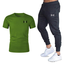 Load image into Gallery viewer, Hot men&#39;s sets t shirts + pants two pieces sets casual tracksuit basketball new fashion print suits sportwear fitness shirts
