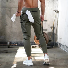 Load image into Gallery viewer, Mens Jogger Pnats Sweatpants Man Gyms Workout Fitness Cotton Trousers Male Casual Fashion Skinny Track Pants Zipper design Pants
