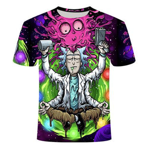 Rick and Morty's Drop Ship By Jm2 Art 3D Men's T-shirt Summer Short Sleeve Anime T-shirt Children's O-neck Tops Asian Size 6XL