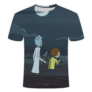 Rick and Morty's Drop Ship By Jm2 Art 3D Men's T-shirt Summer Short Sleeve Anime T-shirt Children's O-neck Tops Asian Size 6XL