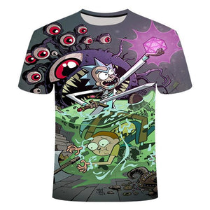 Rick and Morty's Drop Ship By Jm2 Art 3D Men's T-shirt Summer Short Sleeve Anime T-shirt Children's O-neck Tops Asian Size 6XL