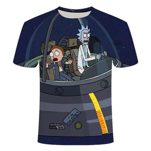 Rick and Morty's Drop Ship By Jm2 Art 3D Men's T-shirt Summer Short Sleeve Anime T-shirt Children's O-neck Tops Asian Size 6XL